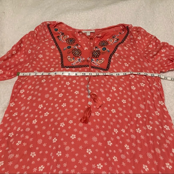 Woman within Pink floral BoHo style dress - Picture 6 of 8